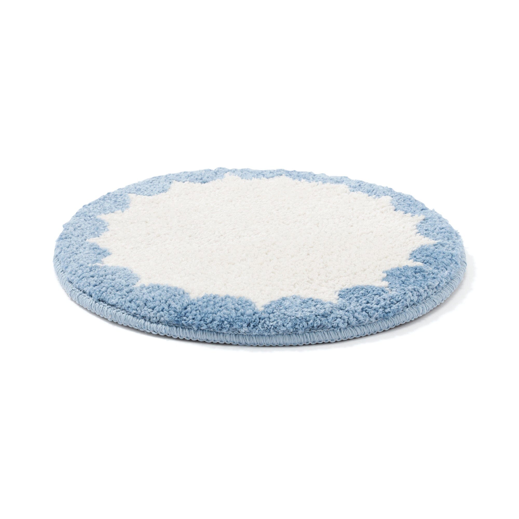 Scallop Frame Chair Pad Φ360 Light Blue X Light Gray