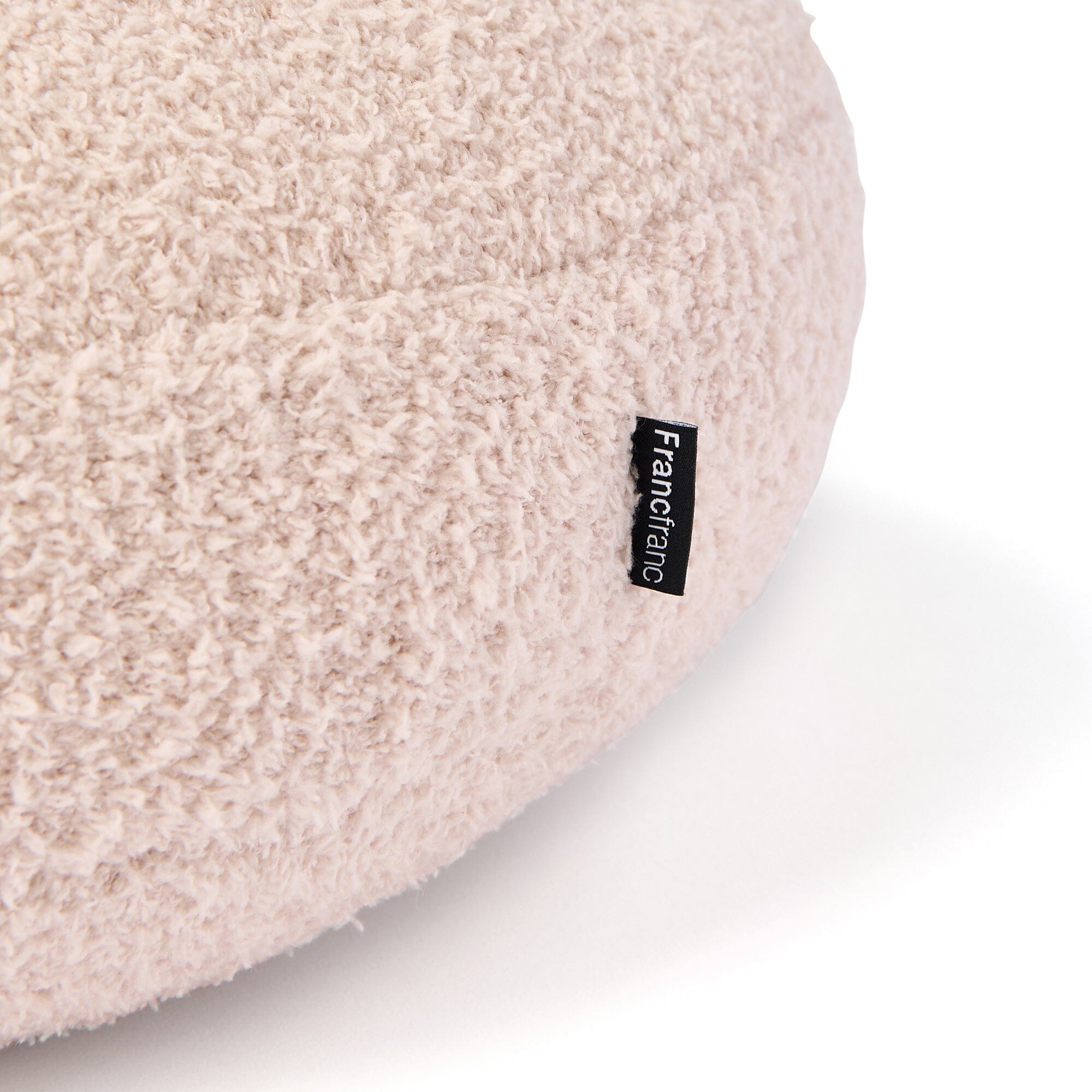 Mochimochi Cushion Fluffy Knit Φ400 Light Beige
