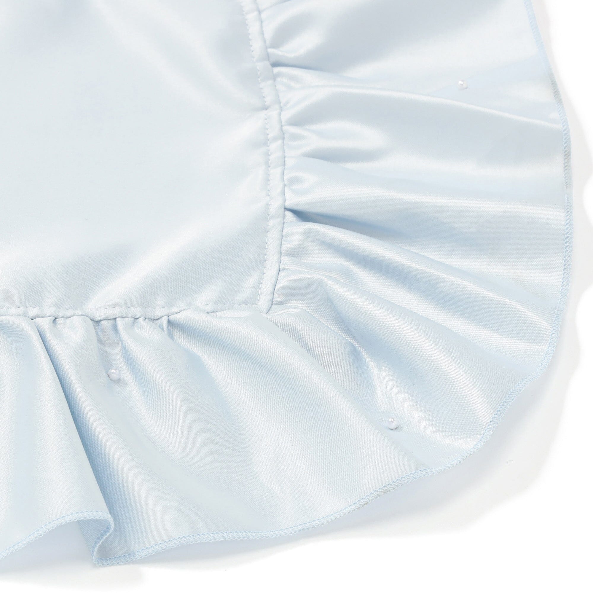 Frill Pearl Table Runner Light Blue