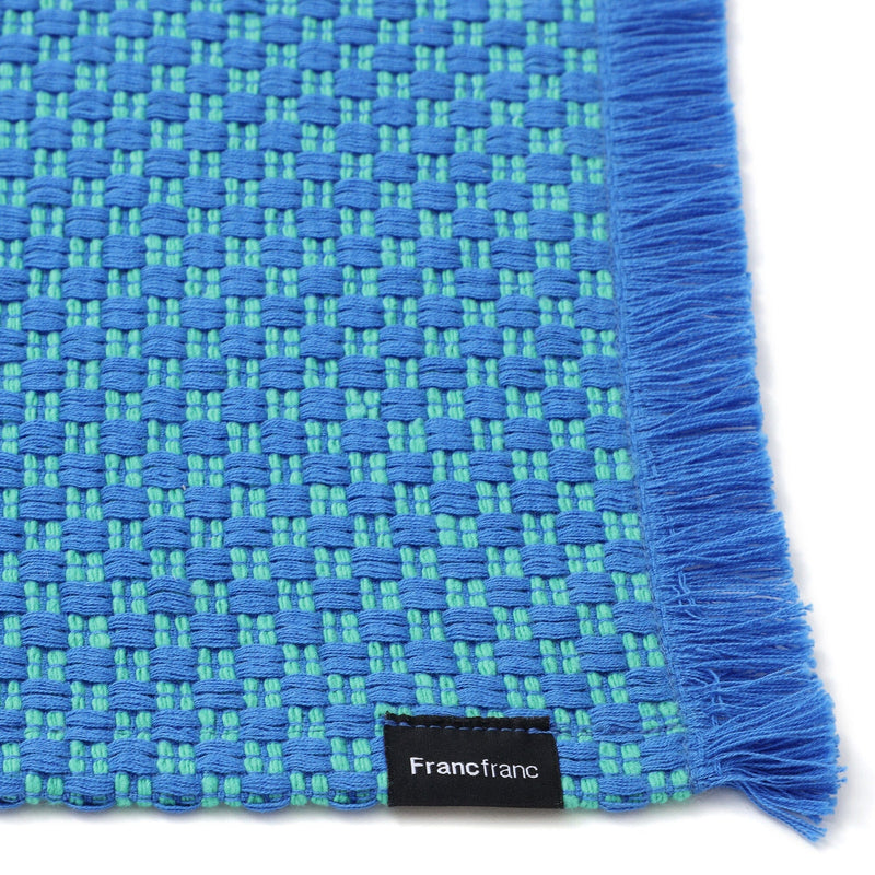 Weave Lunch Mat Checkered Blue X Green