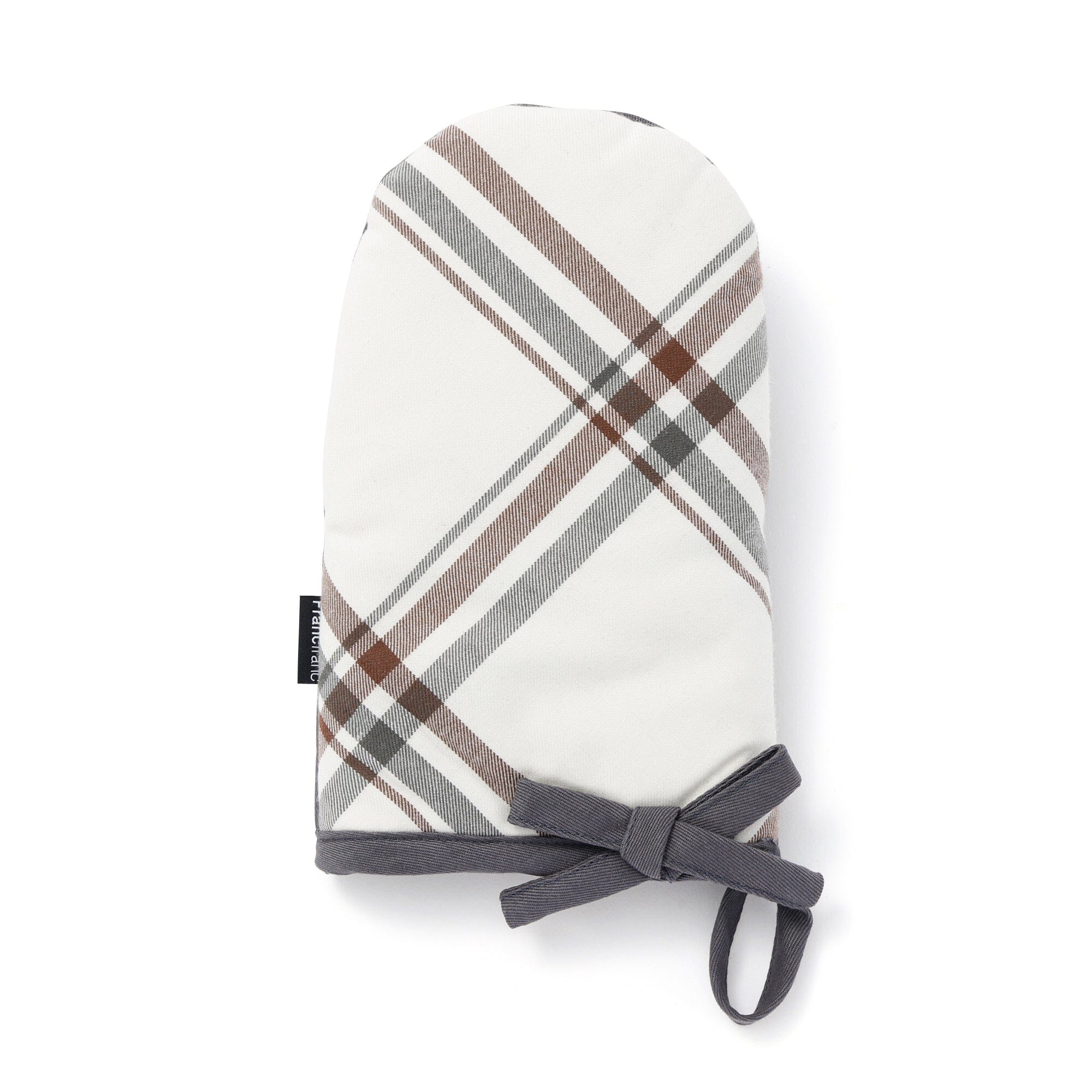 Plaid Mitten Ivory