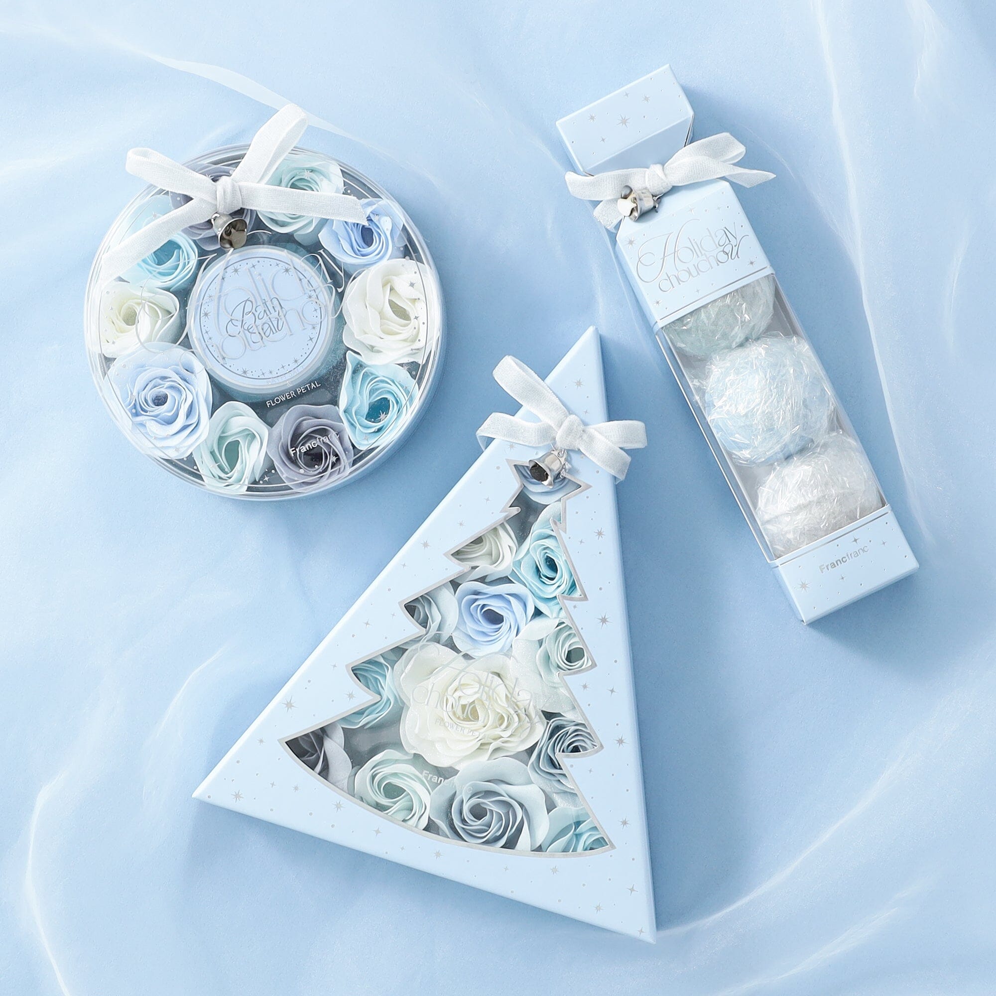 Holiday Chouchou Petal & Salt Wreath Blue