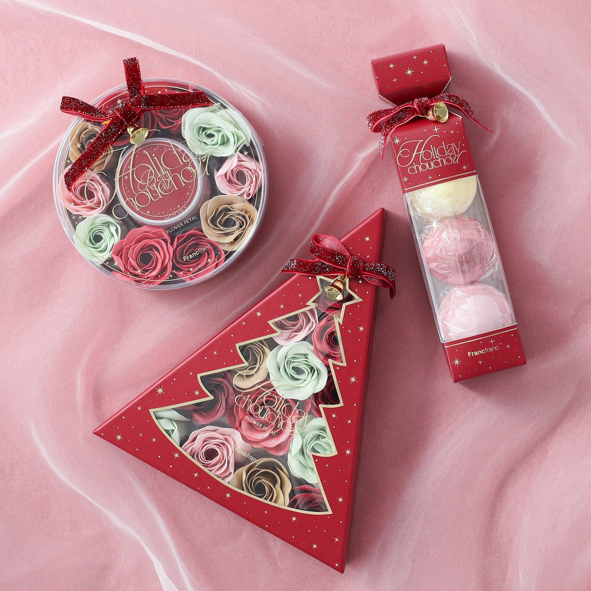 Holiday Chouchou Bath Petal Tree Red