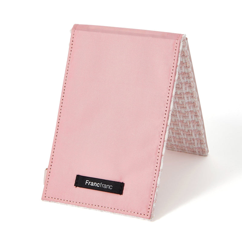 Tweed Foldable Mirror S Pink