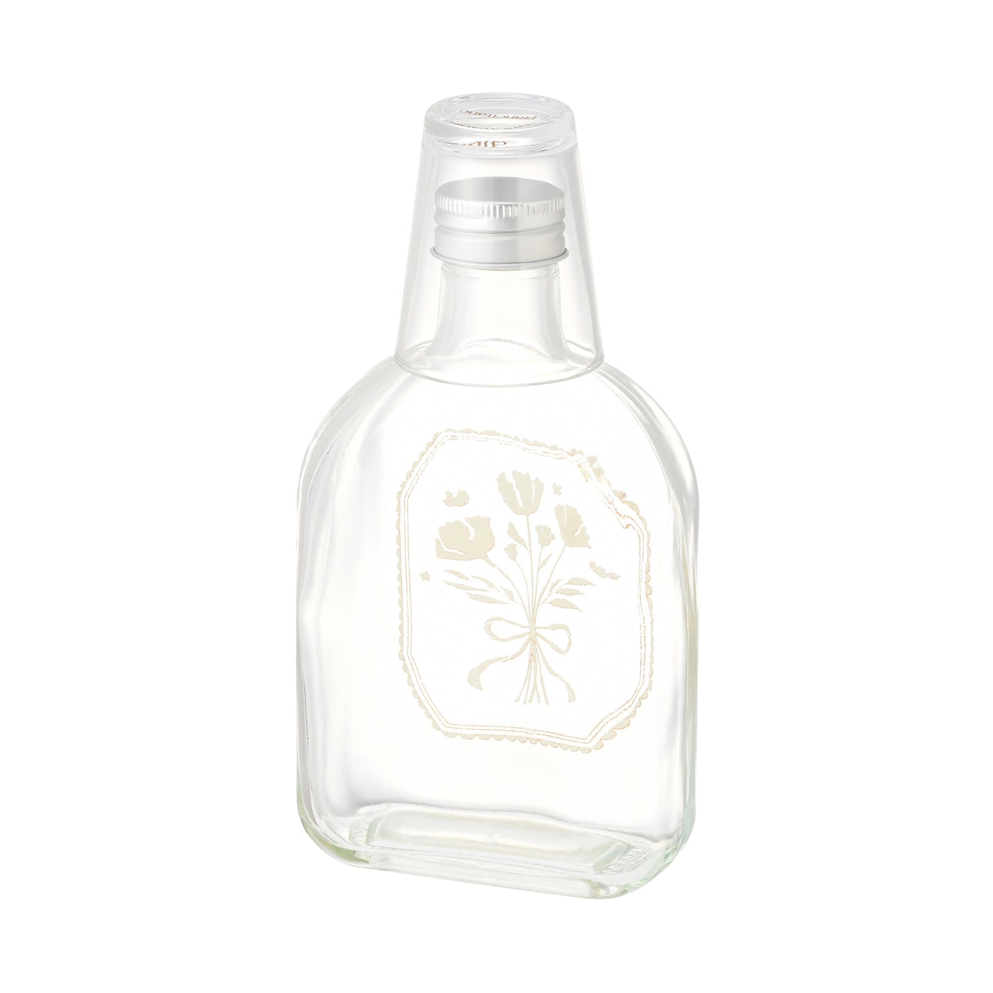 Mouthwash Bottle And Cup Brown