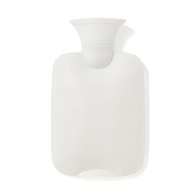 Hot Water Bottle With Cover  White