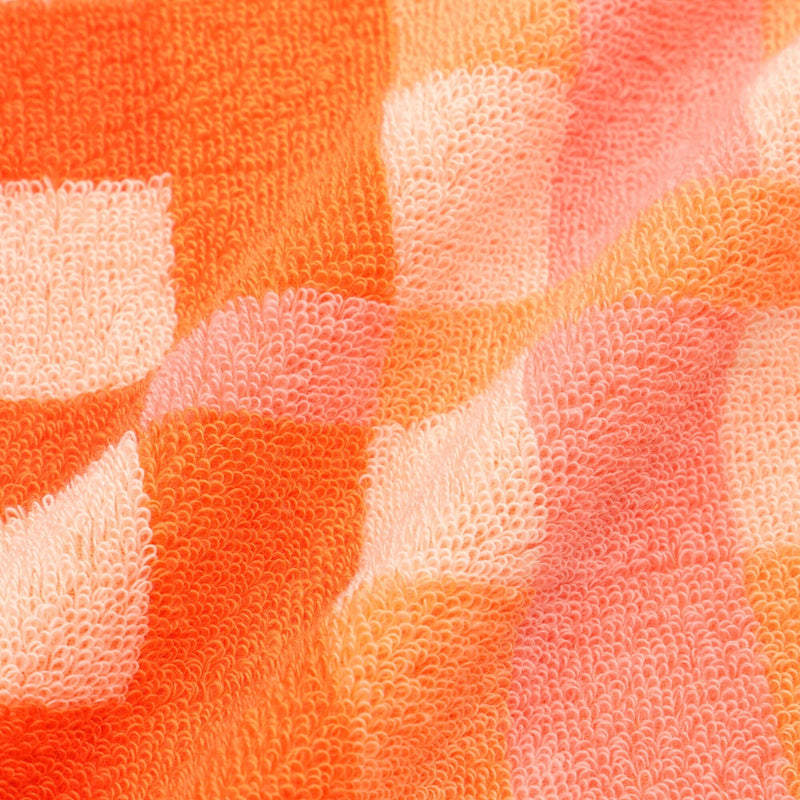 Antibacterial and Deodorizing Check Face Towel Orange
