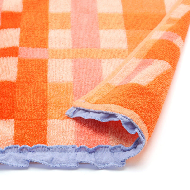 Antibacterial and Deodorizing Check Wash Towel Orange