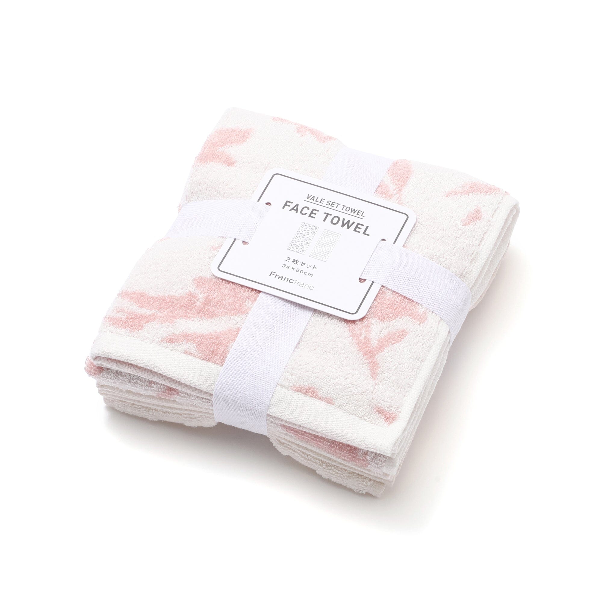 Vale Set Face Towel Natural Flower Pink