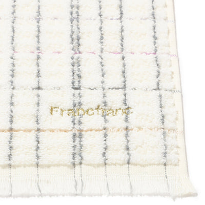 Antibacterial and deodorizing tweed pattern face towel, white