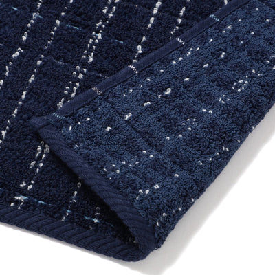 Antibacterial and deodorizing tweed pattern bath towel, navy