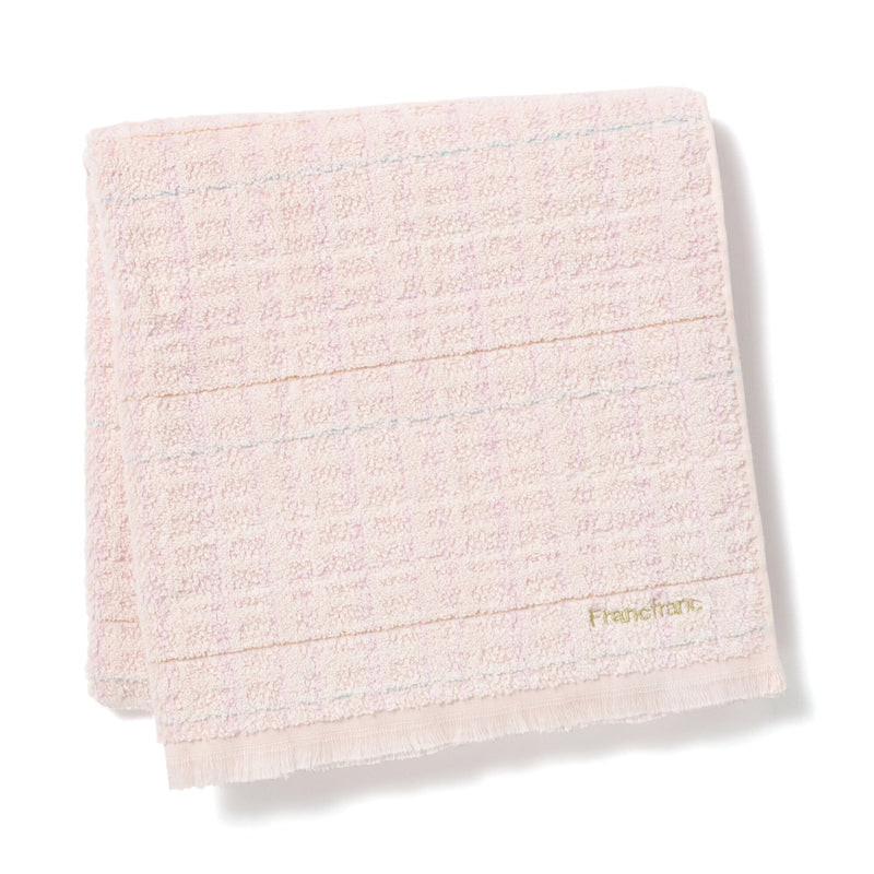 Antibacterial and deodorizing tweed pattern bath towel, pink