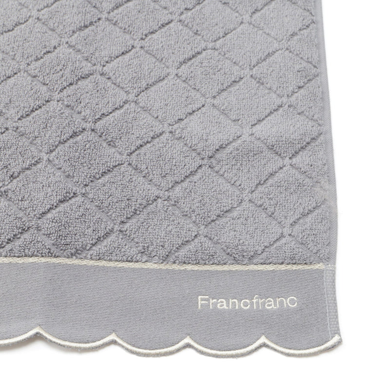 Antibacterial And Deodorizing Quilt Scallop Face Towel, Grey