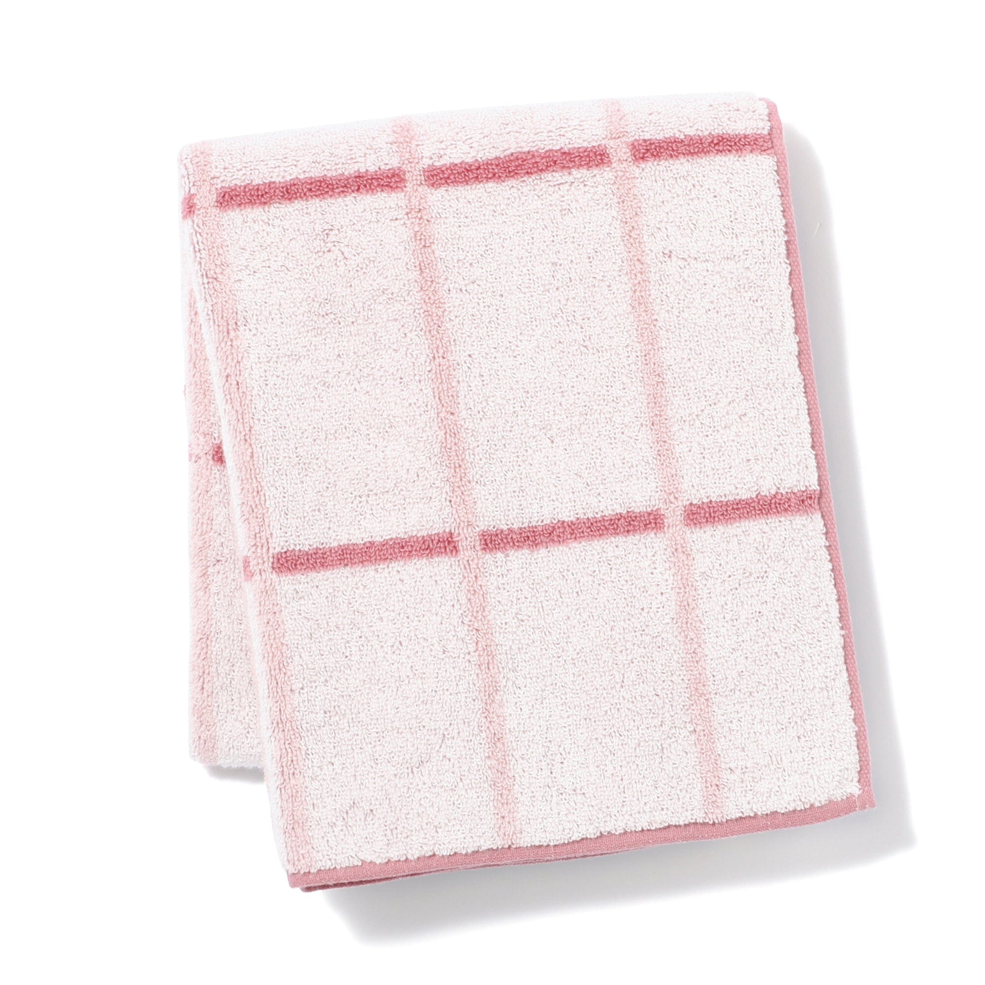 Mini Bath Towel Plaid  Pink