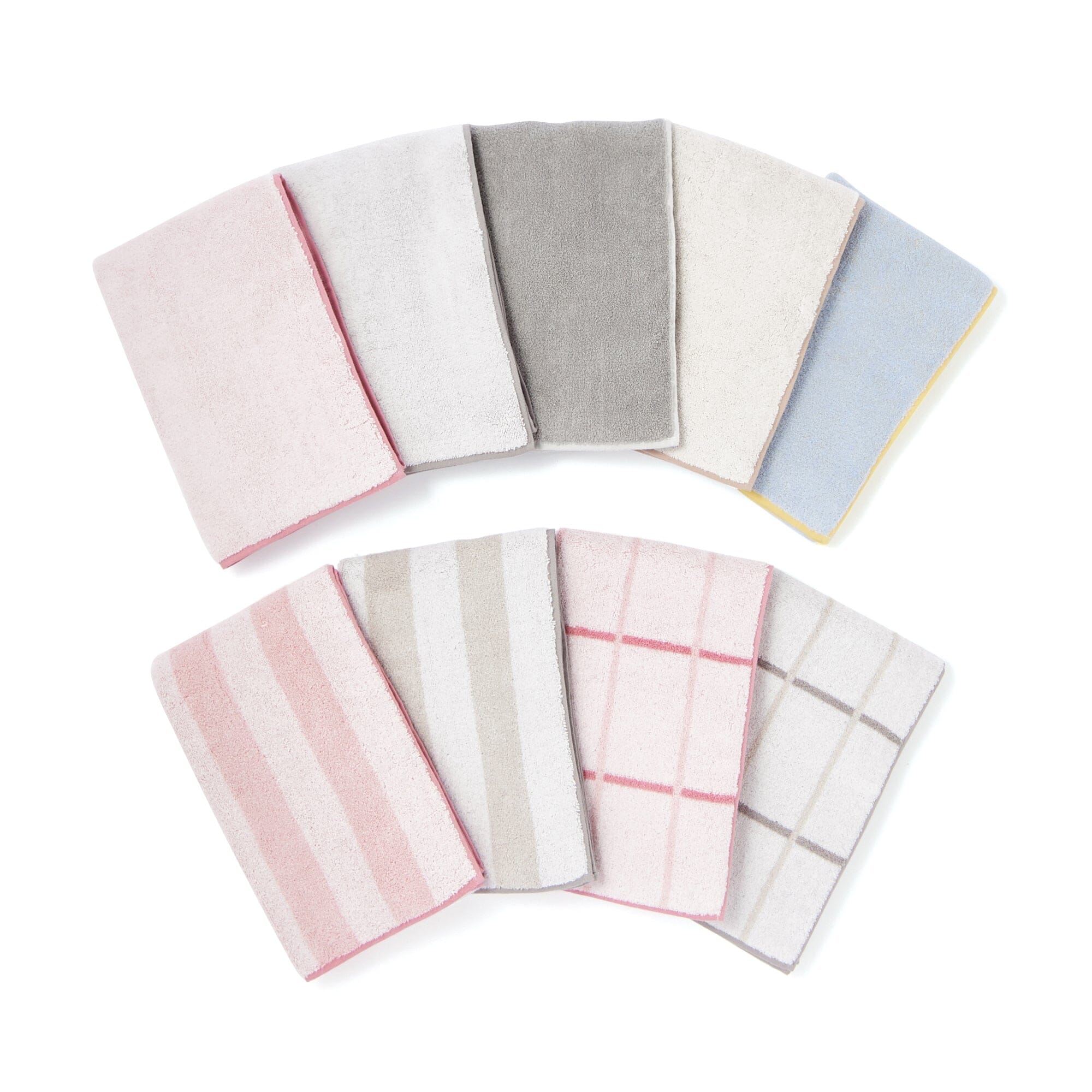 Mini Bath Towel Plaid  Light Gray
