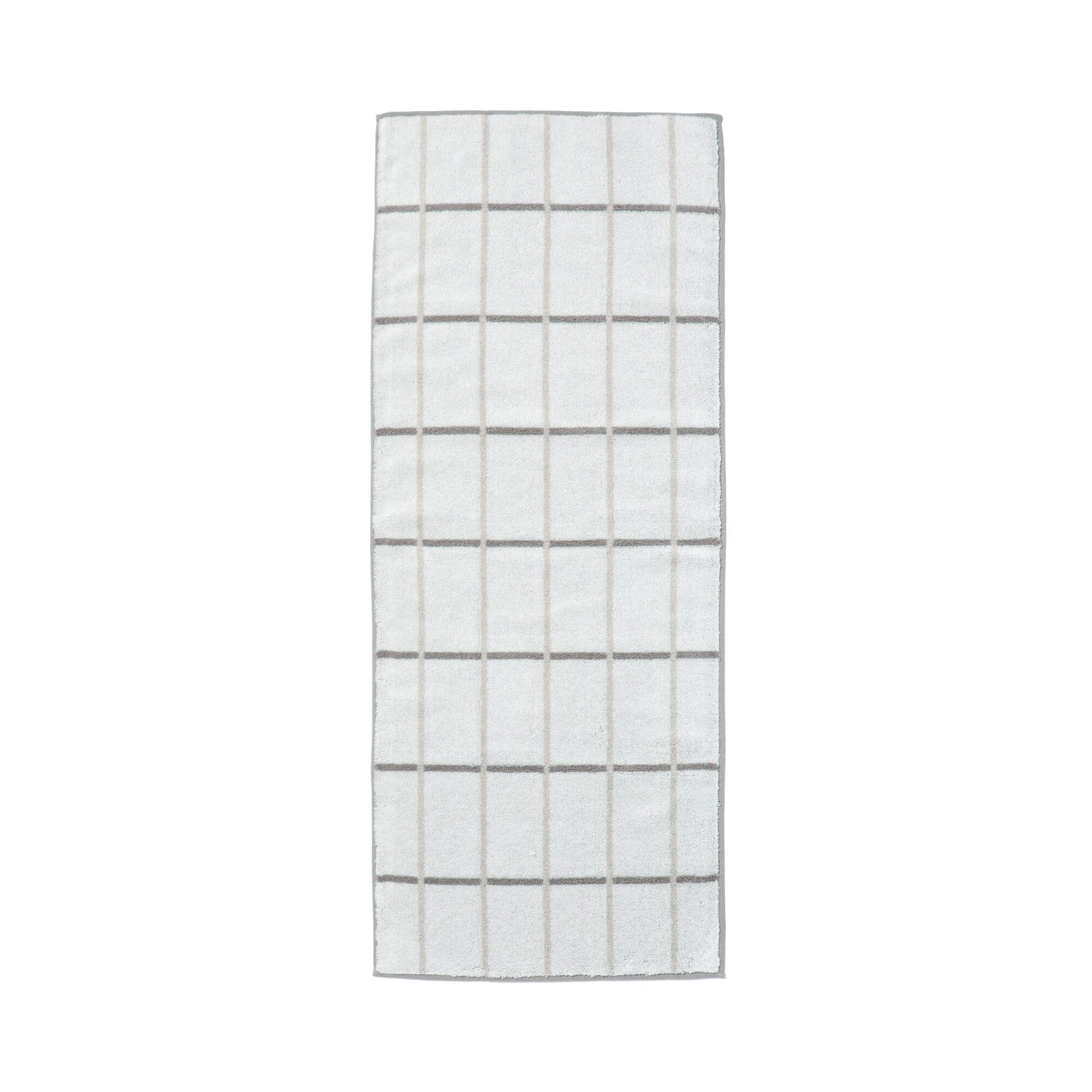 Mini Bath Towel Plaid  Light Gray