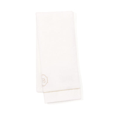 EmBrownoidery Face Towel   White