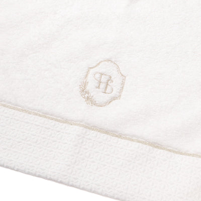 EmBrownoidery Bath Towel   White