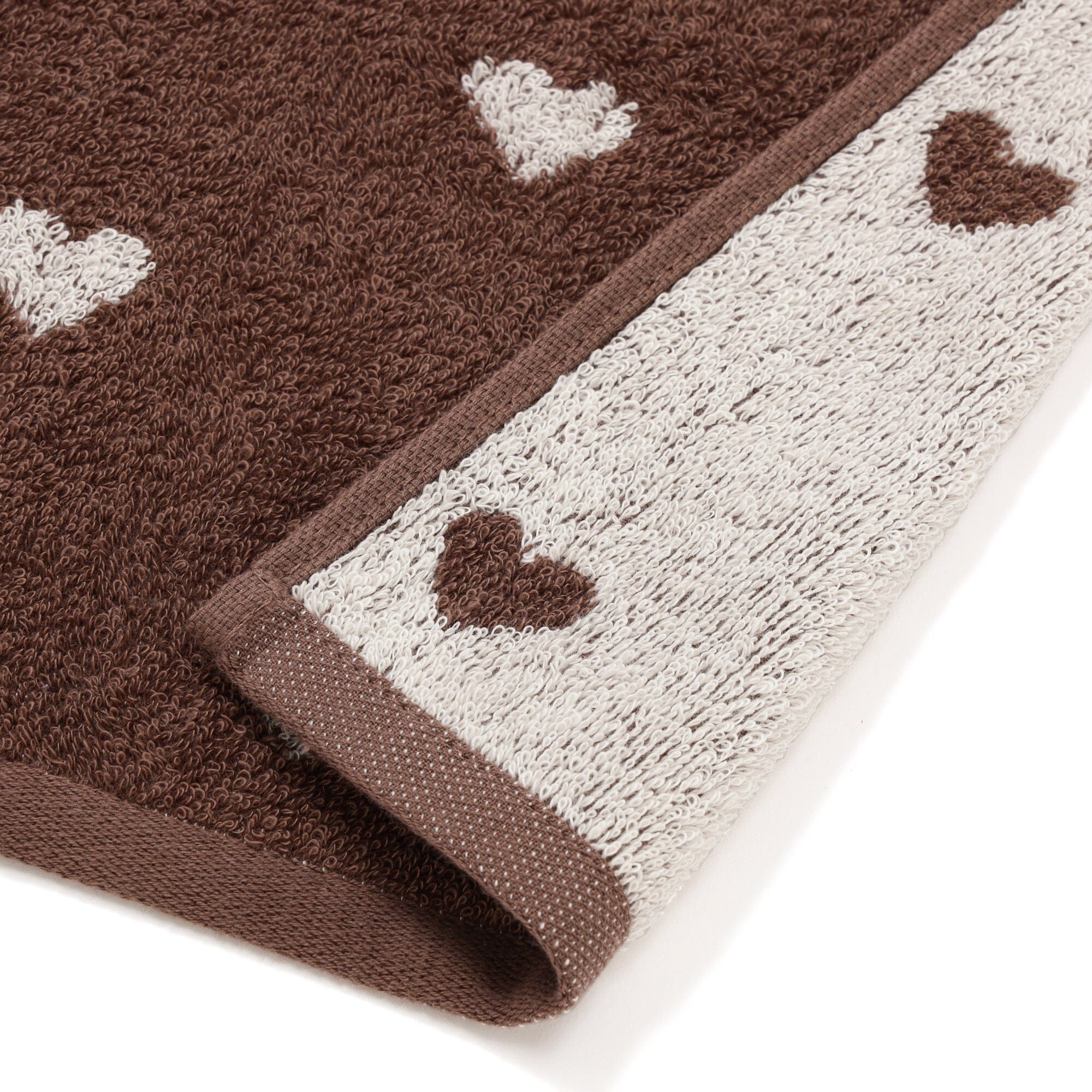 Vale Set Face Towel Mini Heart Brown