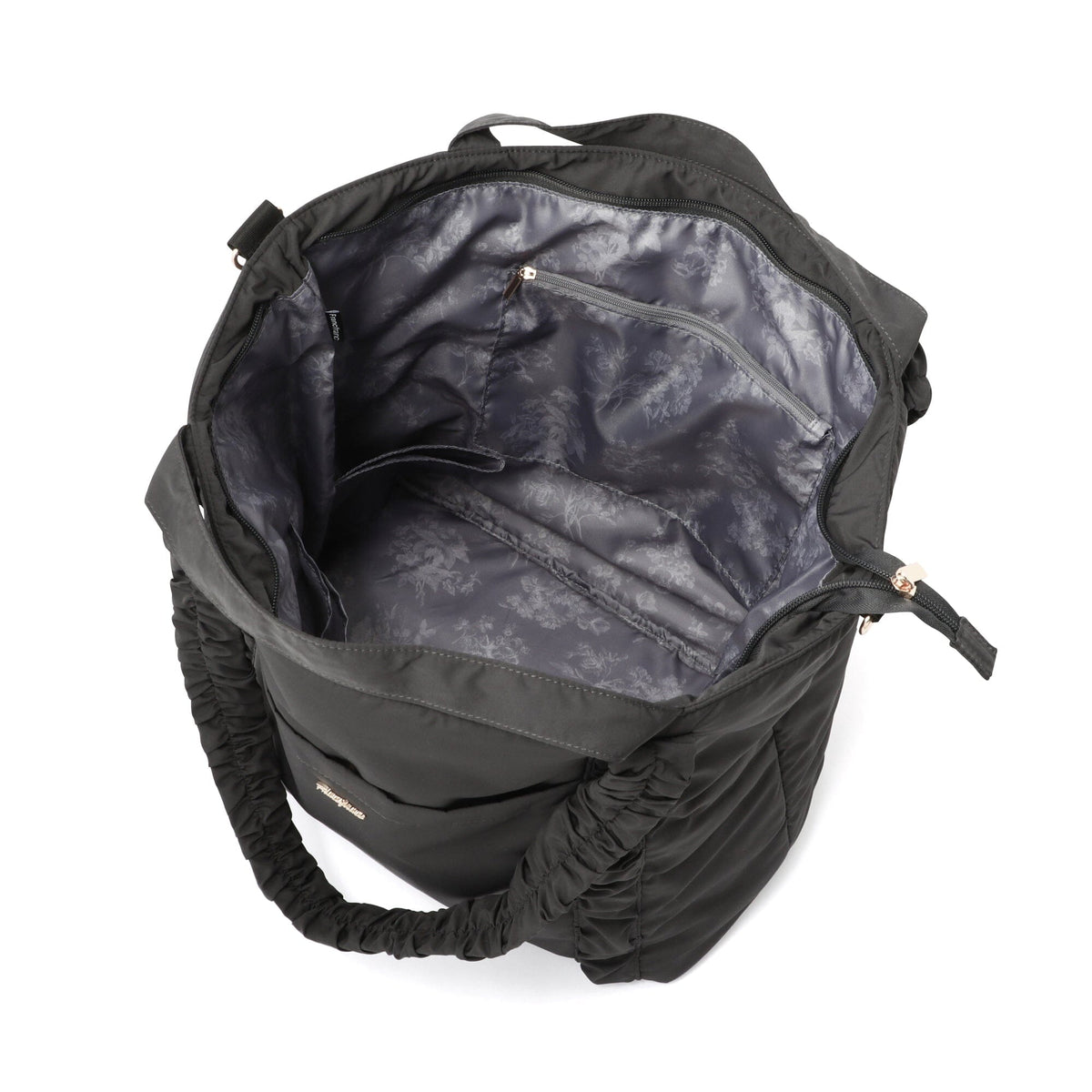 Classic Flower Travel Bag   Dark Grey
