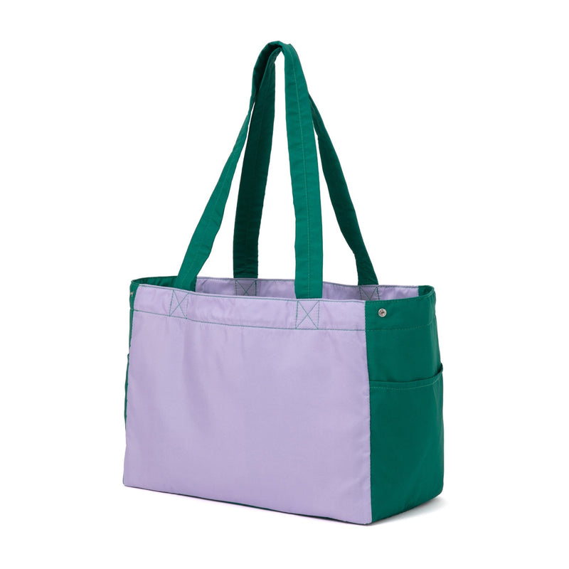 Bicolor Cooler Basket Bag  Purple