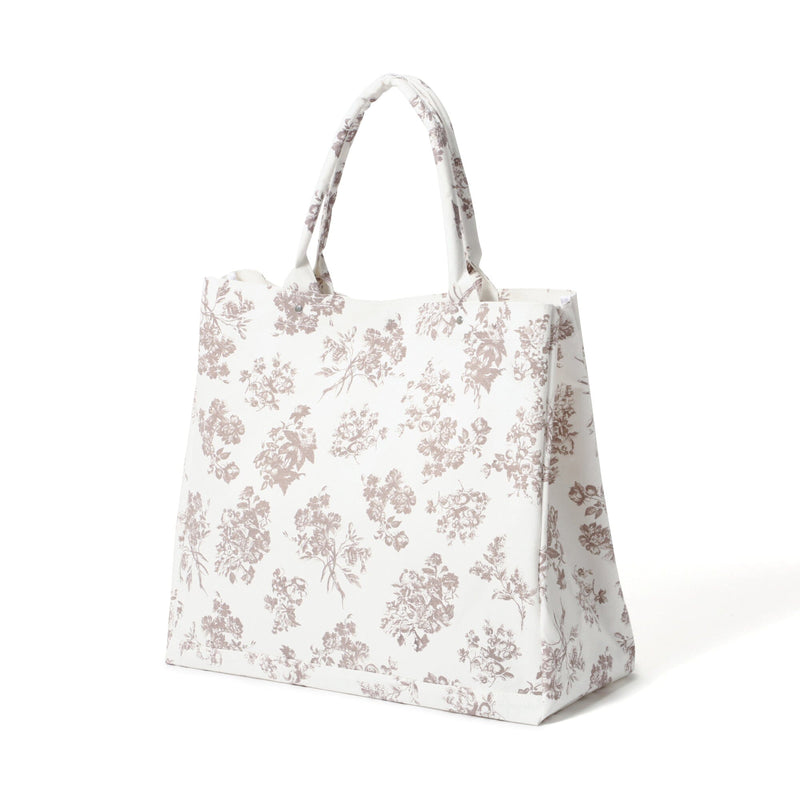 Logo Tote Bag Classic Flower Large Beige