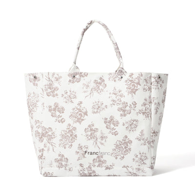 Logo Tote Bag Classic Flower Large Beige