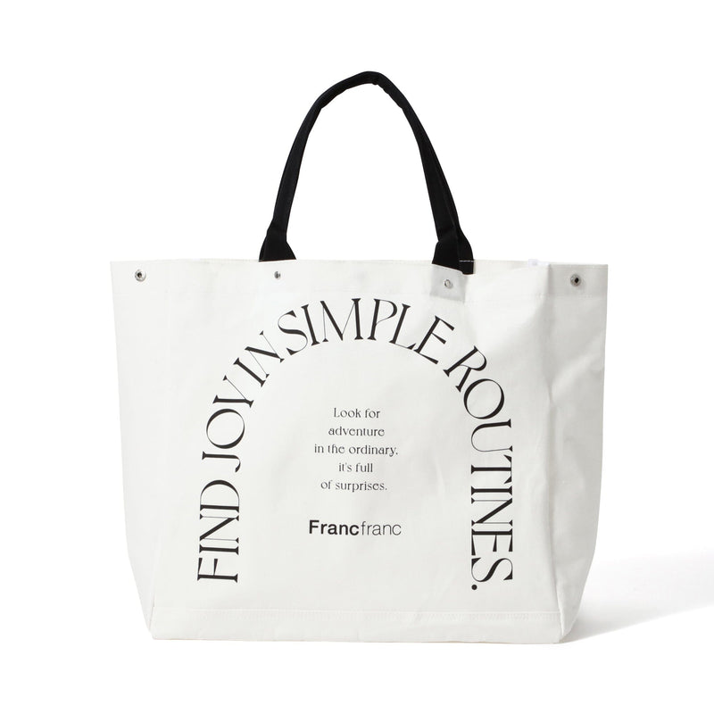 Logo Tote Bag Typography Large Ivory