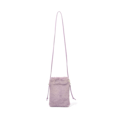 Fur Smartphone Shoulder Bag Purple