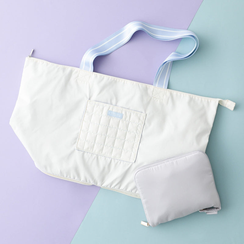 Pop Stitch Quilt Carry-On Tote Light Grey