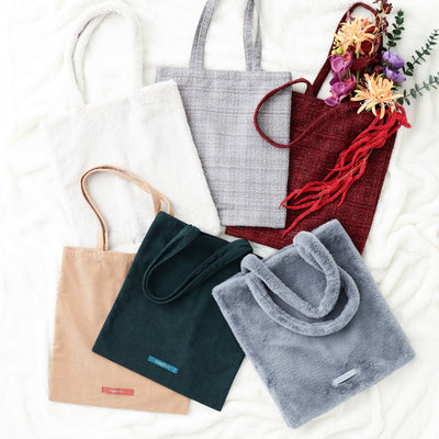 Logo Tote Bag Tweed Small Red