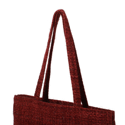 Logo Tote Bag Tweed Small Red