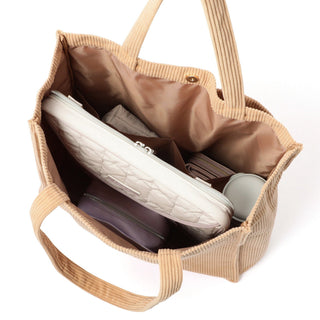Logo Tote Bag Corduroy Medium Beige