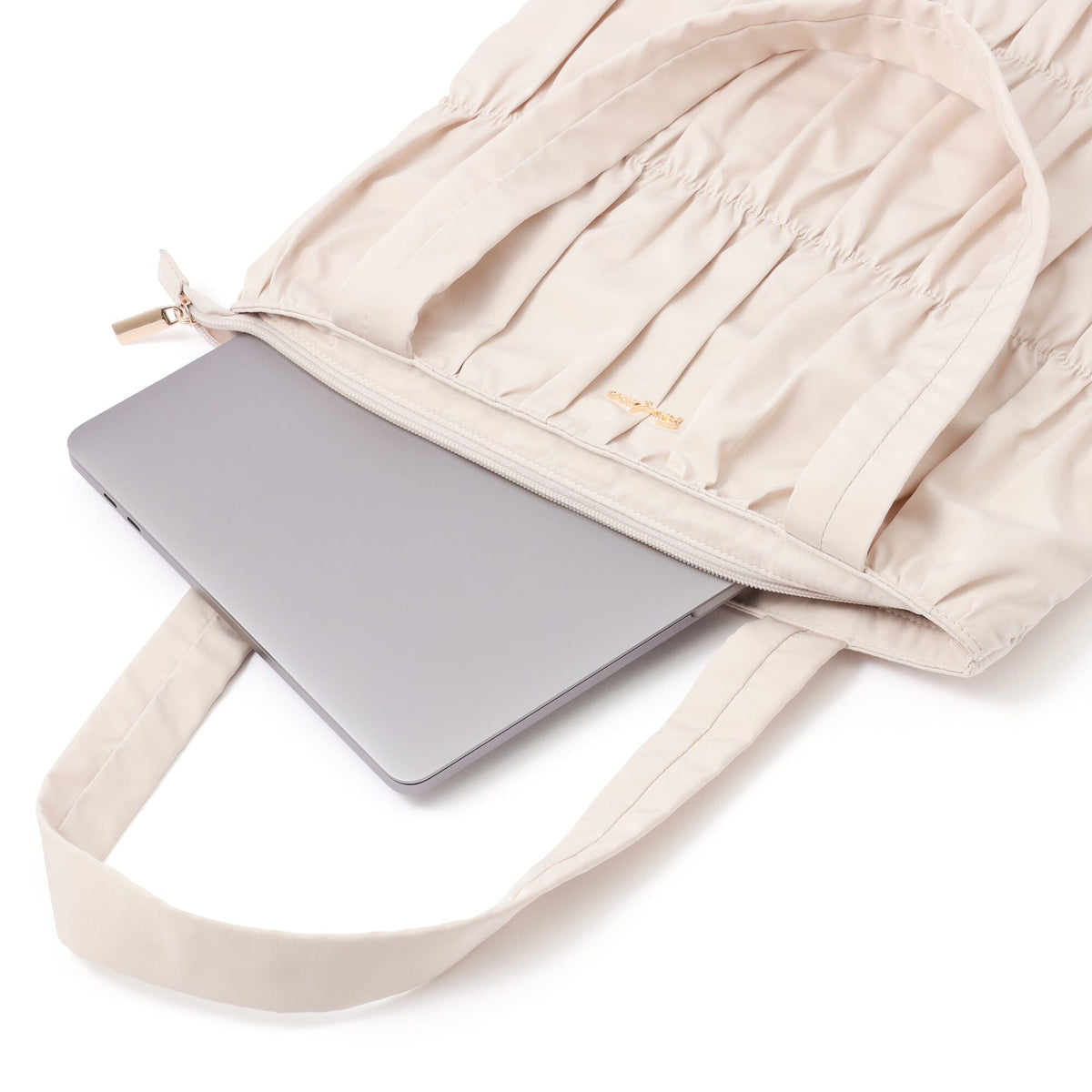 Gathered PC Tote Bag Light Pink