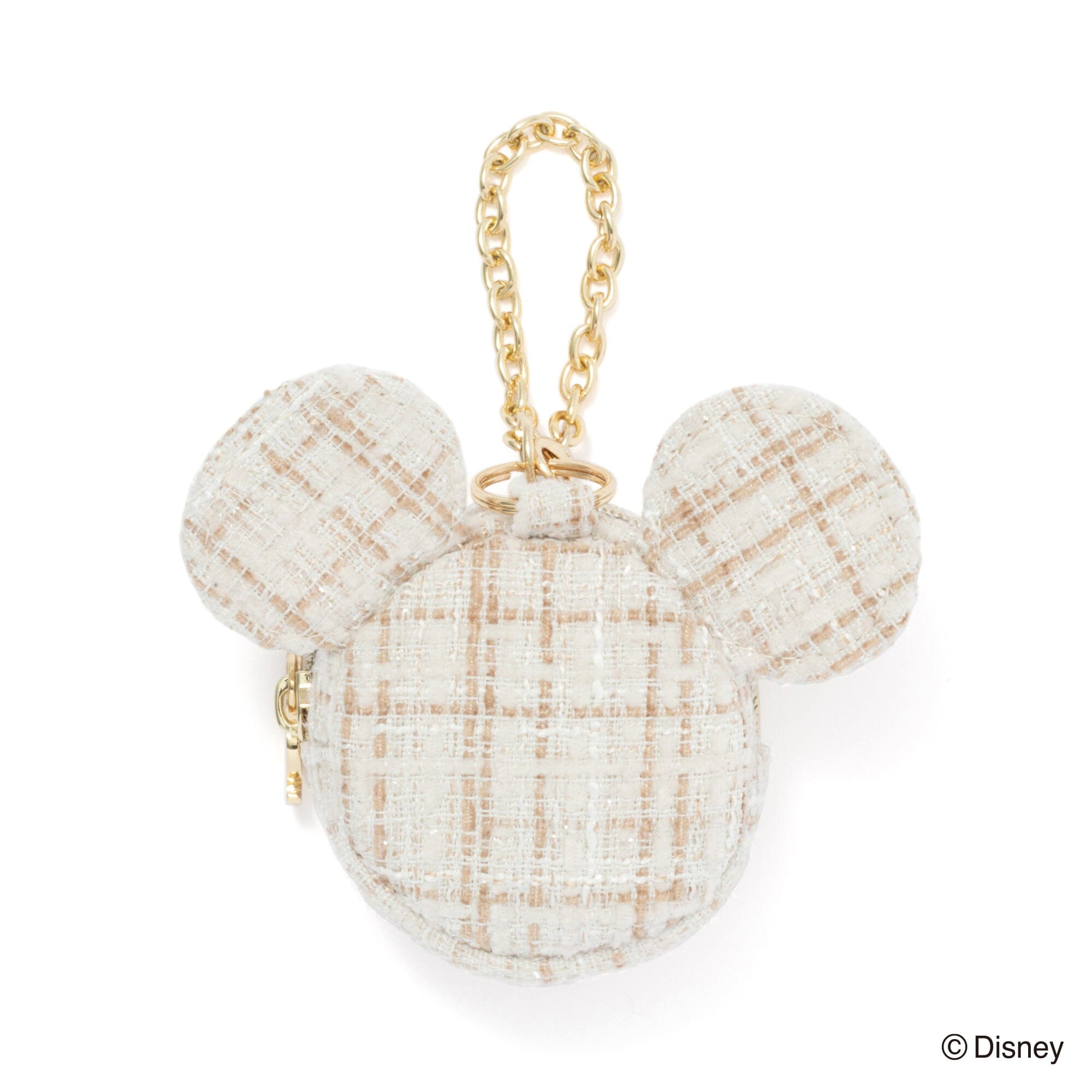 Disney Mickey Face Bag Charm Eco Bag Beige