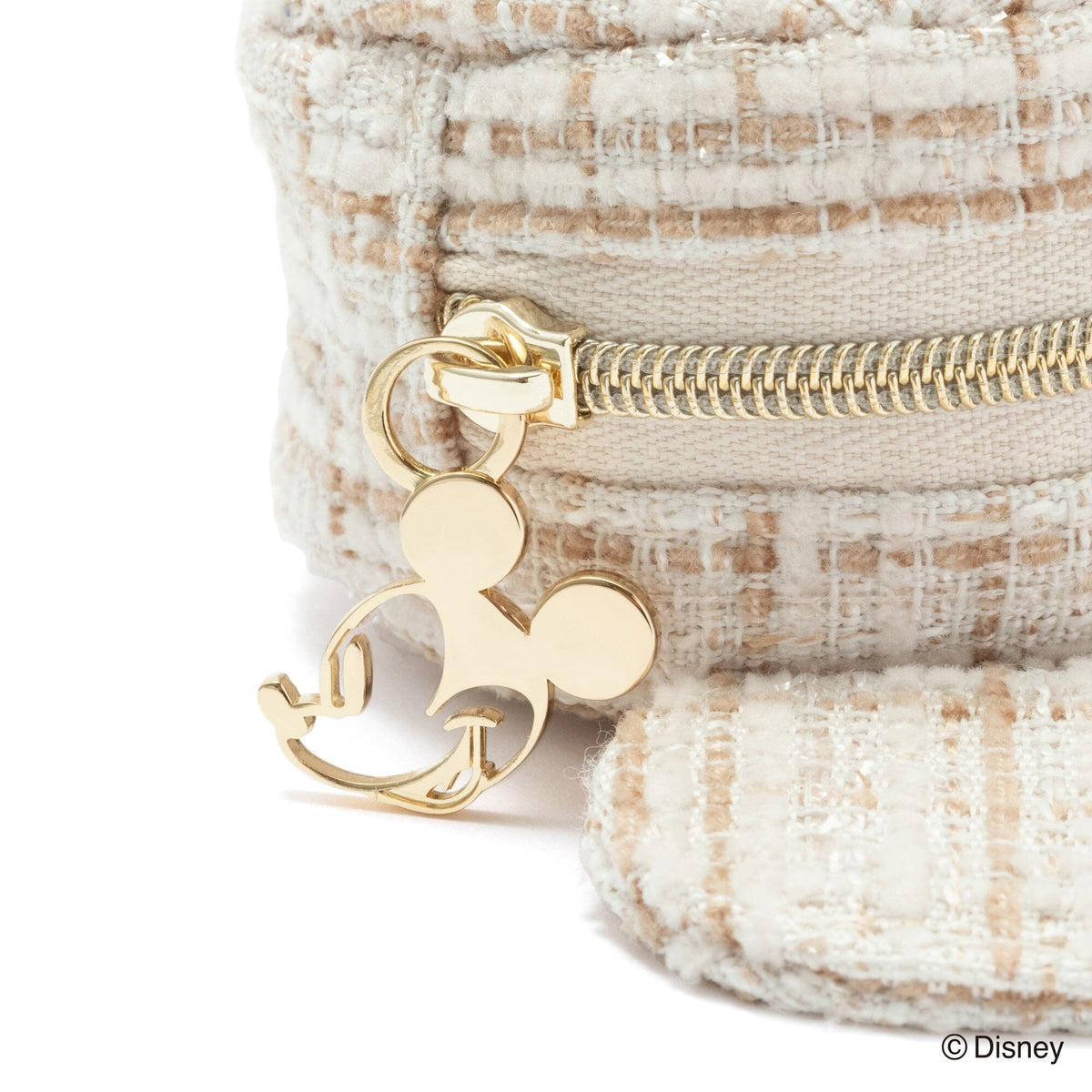 Disney Mickey Face Bag Charm Eco Bag Beige