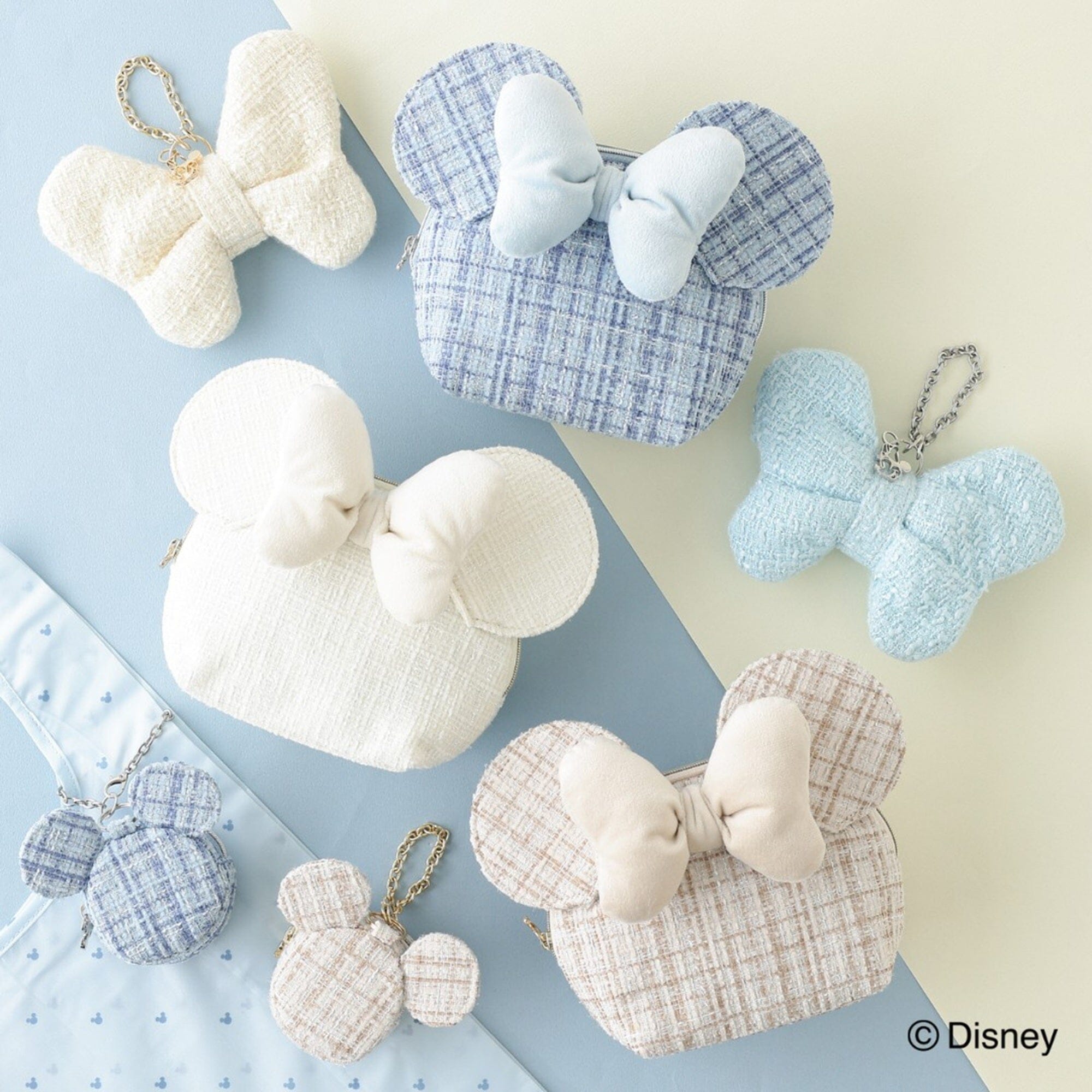Disney Minnie Ribbon Bag Charm Eco Bag Light Blue
