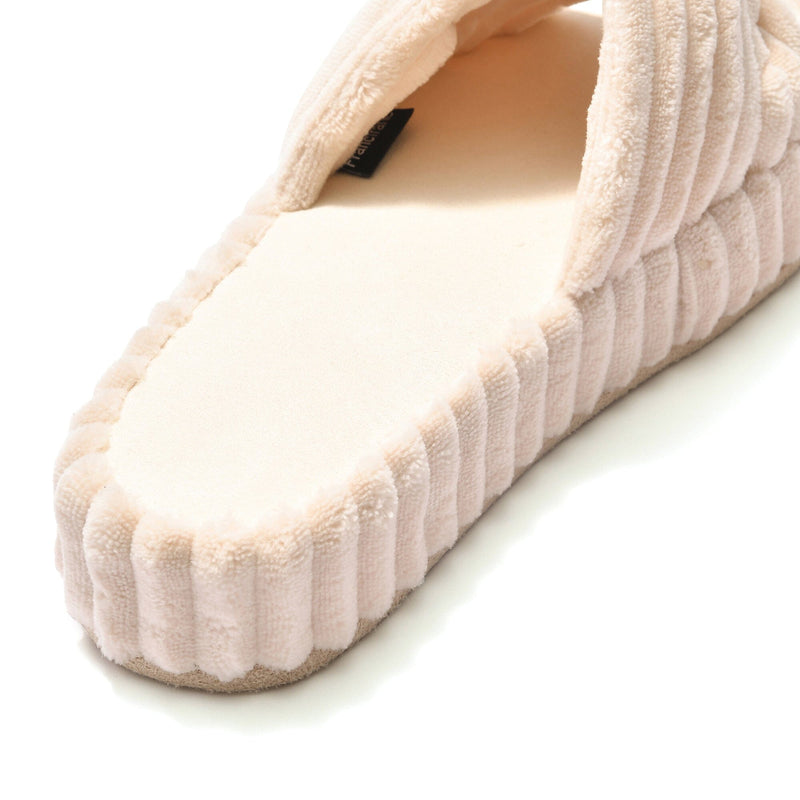 Wide Wale Room Shoes Ivory