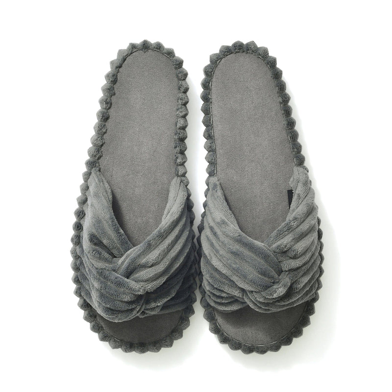 Wide Ribbed room shoes grey