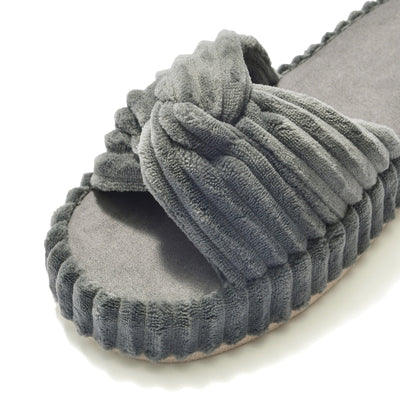 Wide Ribbed room shoes grey