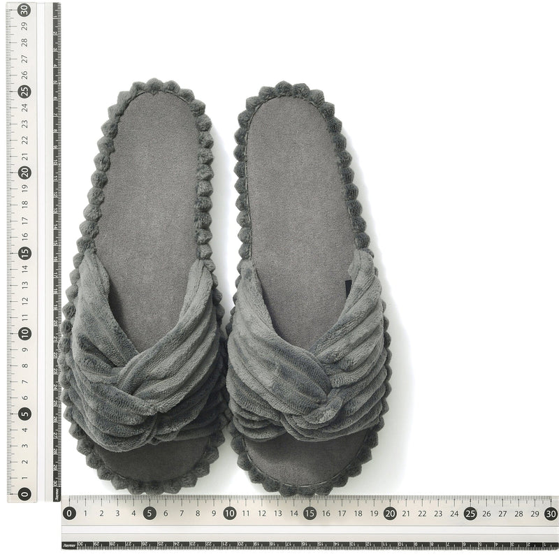 Wide Ribbed room shoes grey