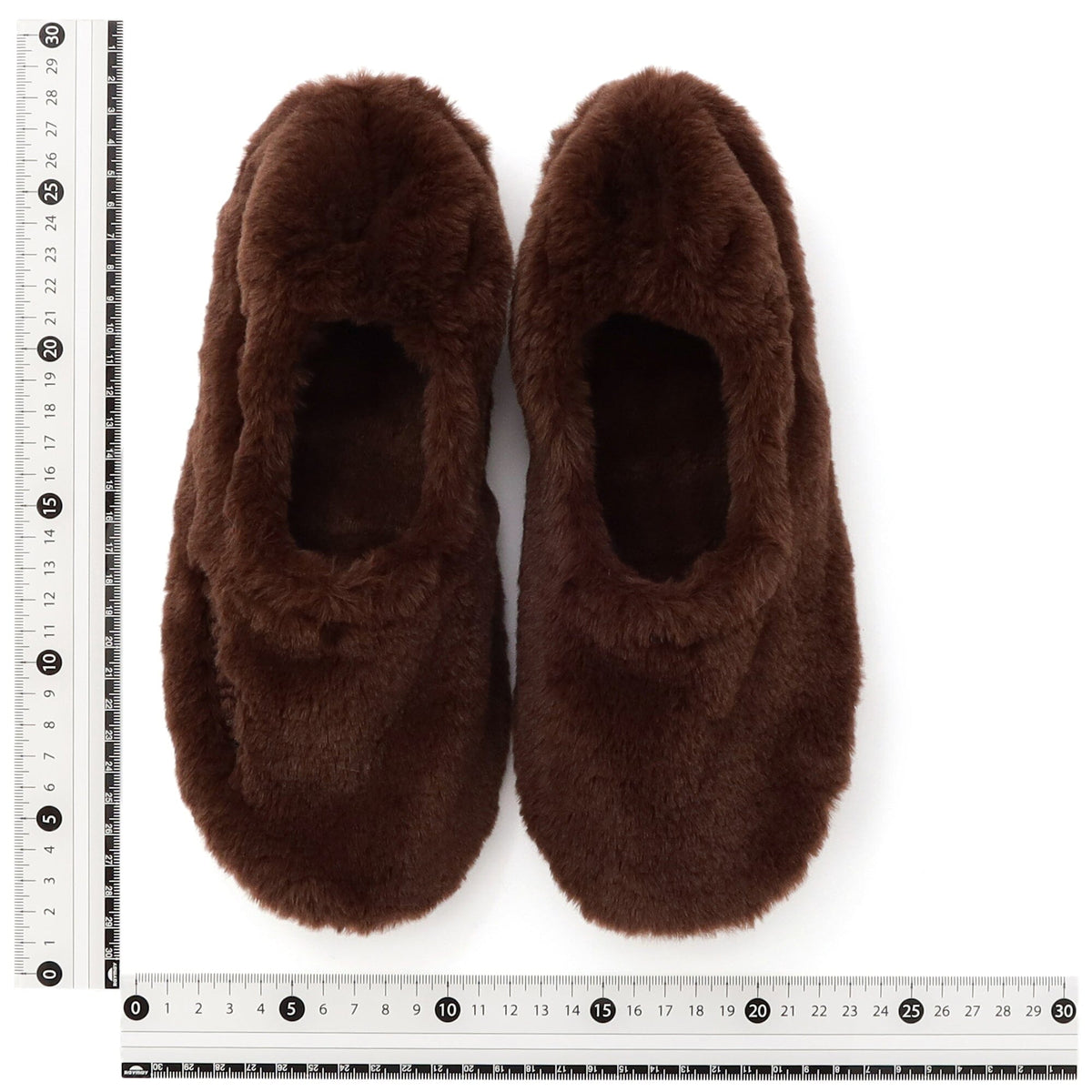Pocketable Eco Fur Room Shoes Brown