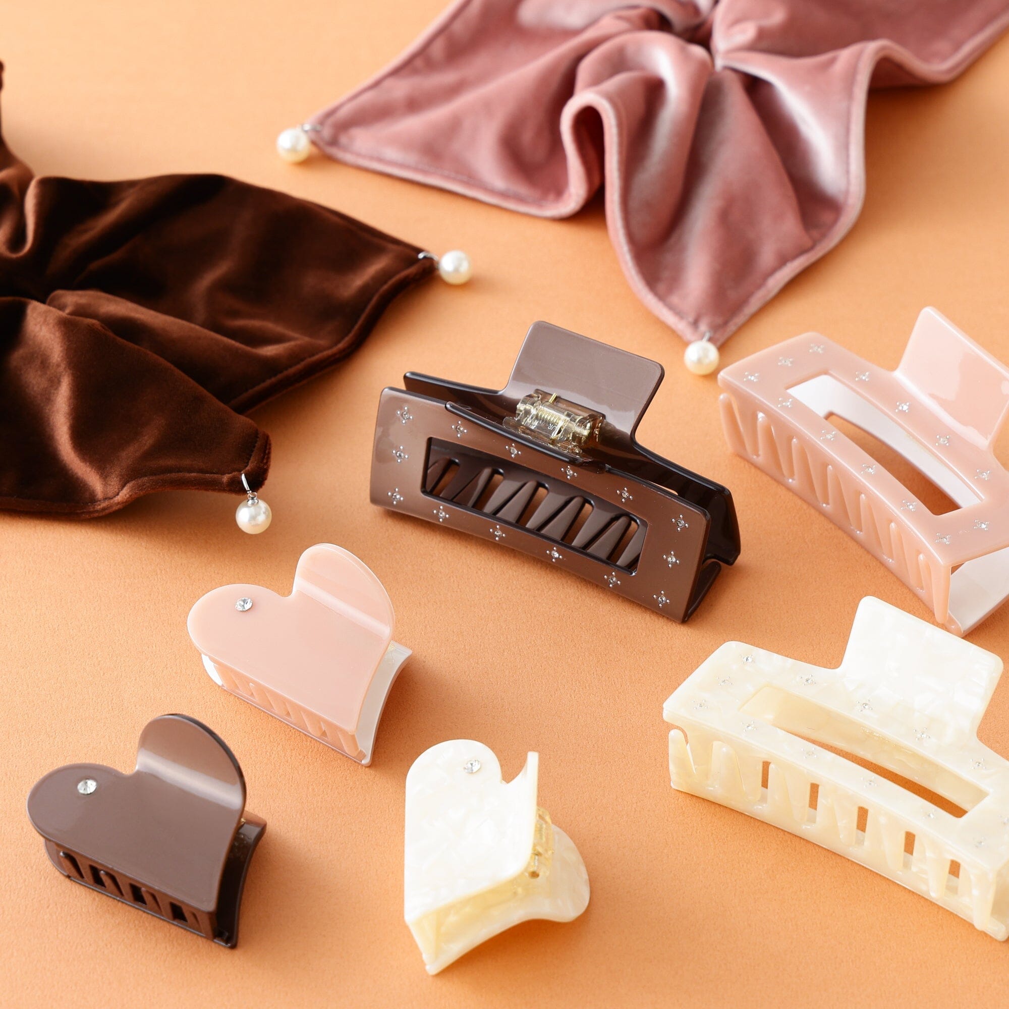 Heart Hair Clip Brown