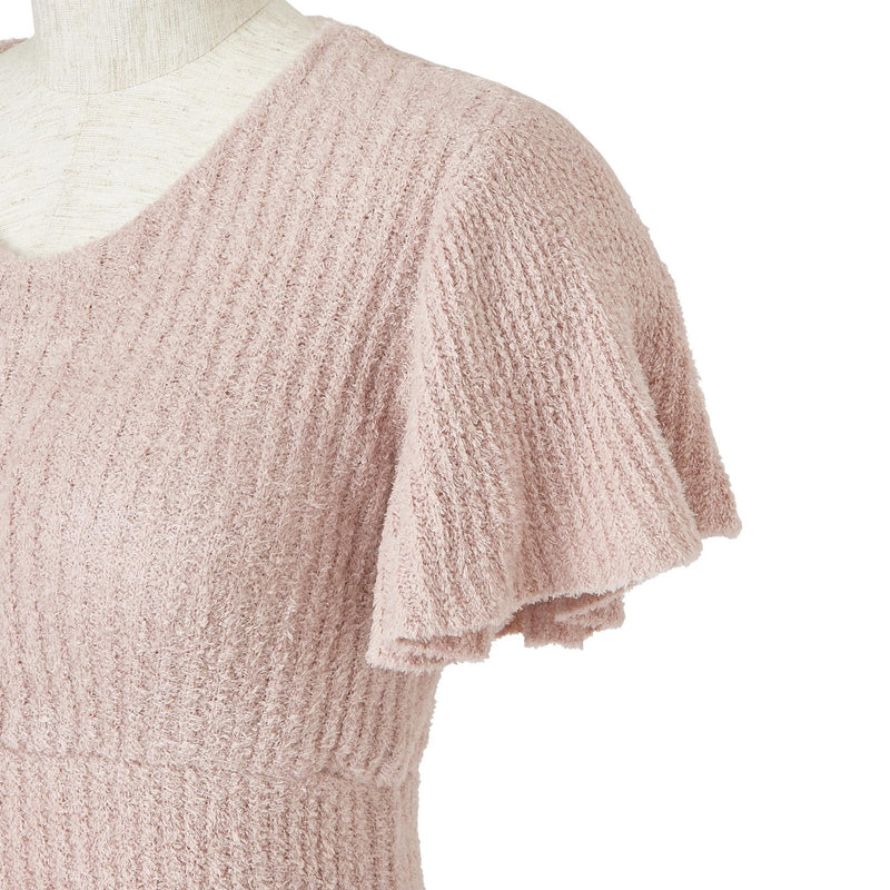 Feather Knit Tee Pajama  Pink