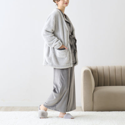 Warm Fleece Cardigan Grey