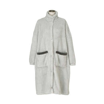 Warm Fleece Blanket Robe Grey