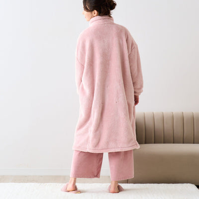 Warm Fleece Blanket Robe Pink