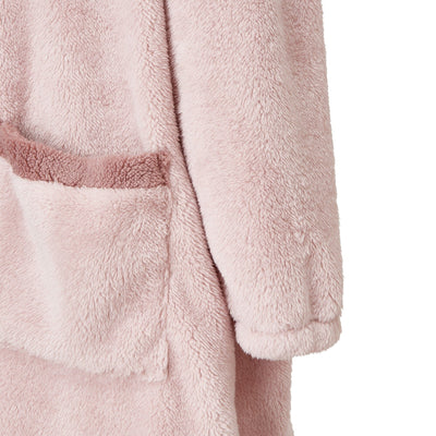 Warm Fleece Blanket Robe Pink