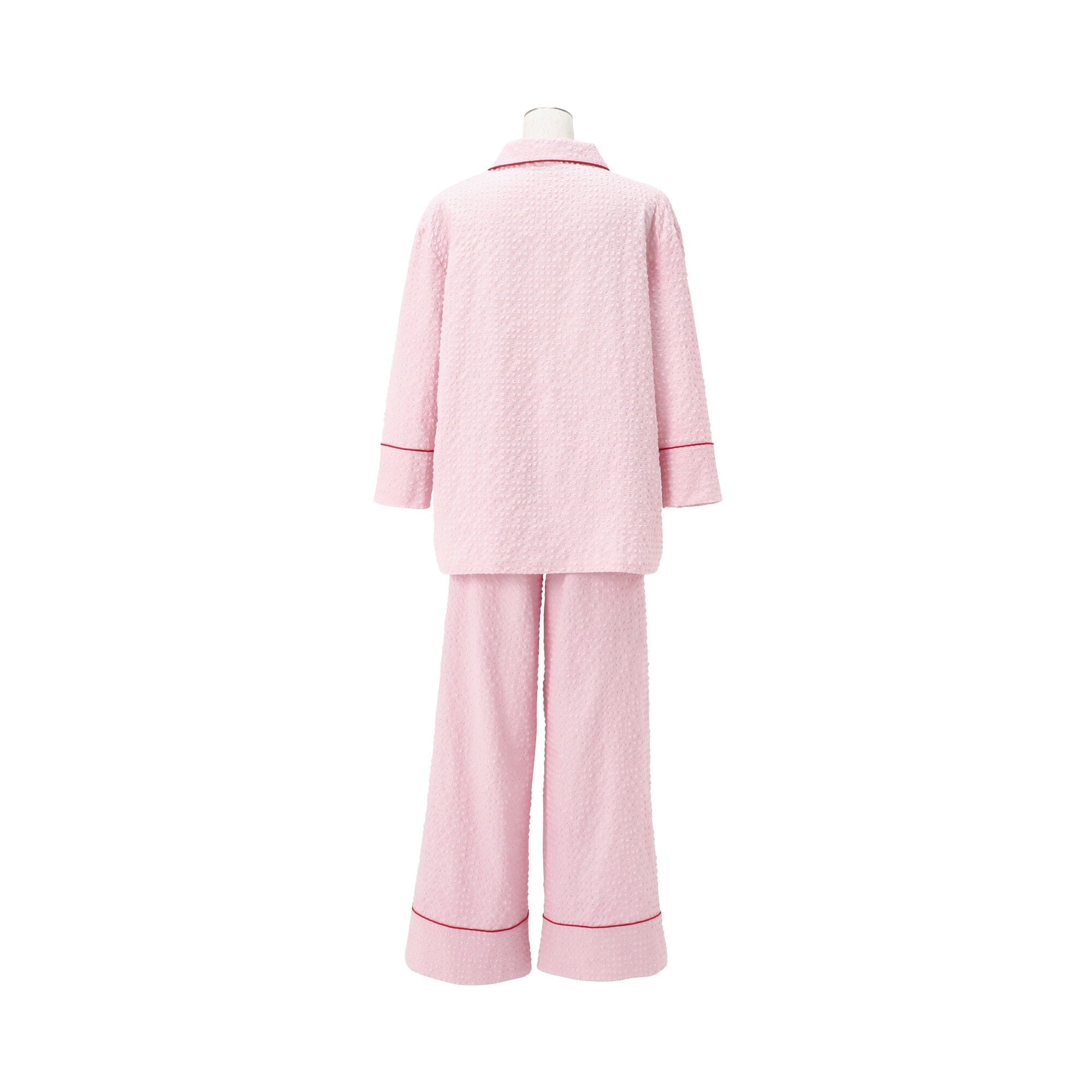 Logo Check Jacquard Pajamas With Embroidery Pink