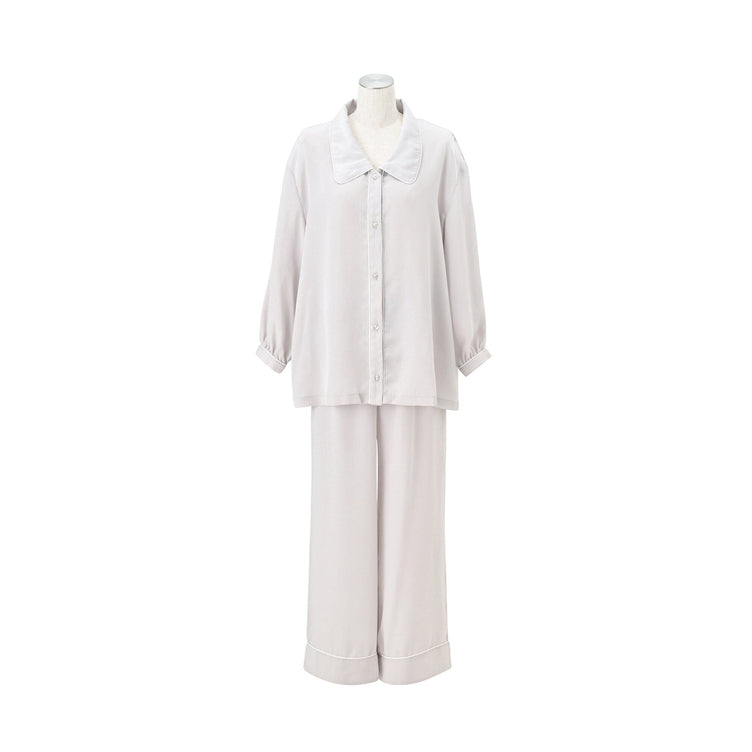 Temperature Control Satin Pajamas In Light Gray